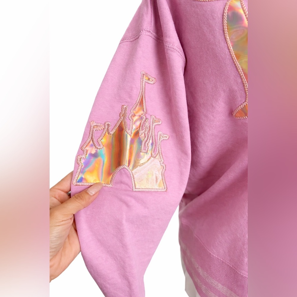 Disney Parks 50th EARidescent Pink Gold Sweatshirt Y2K Coquette Pullover Size LG - Picture 4 of 8